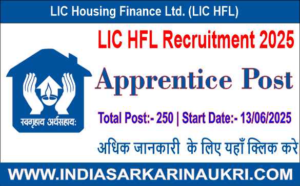 LIC HFL Recruitment 2025 Apply Online for 250 Apprentice Posts 